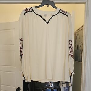 Embroidered Cream Blouse